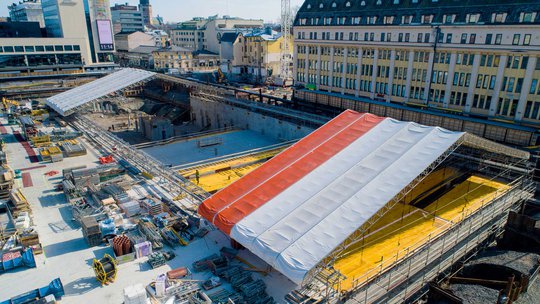 The Turku Market Square site inspires unique scaffolding solutions